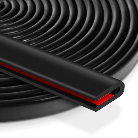Randbescherming autodeur 5 m - U-vorm rubber voor randen - Zwart