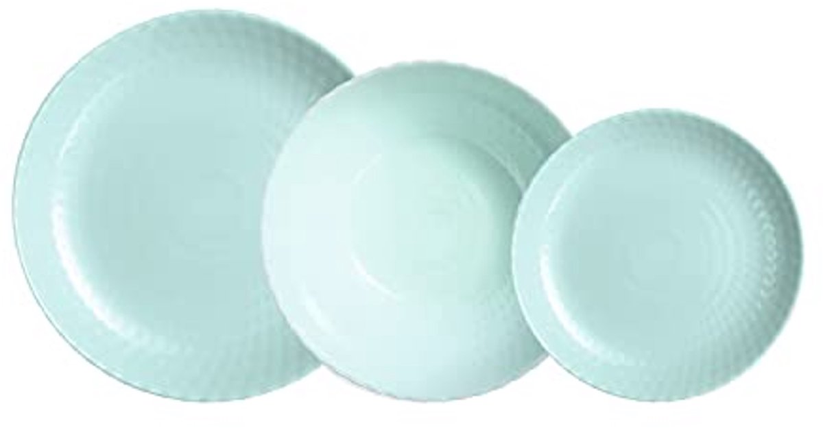 Turquoise Opaalservies 18 Delen voor 6 Personen