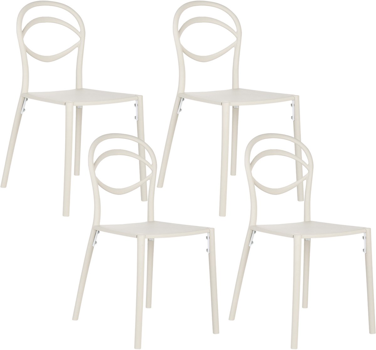 COVOLO - Tuinstoel set van 4 - Off-white - Polypropyleen