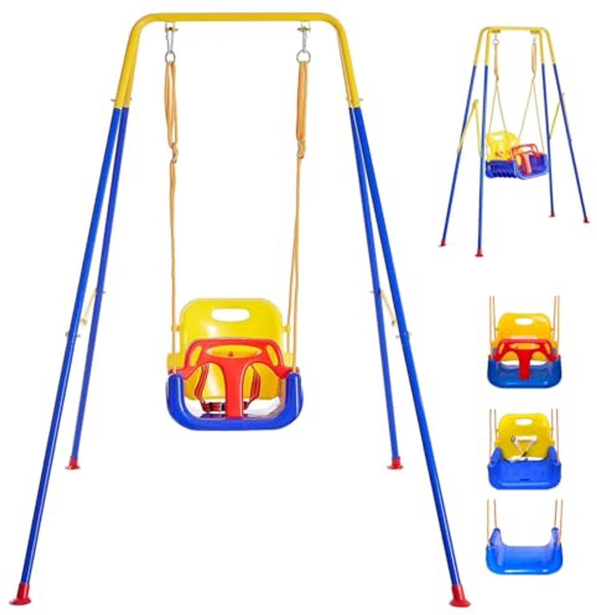 Image of 3-in-1 Babyschommel Peuterschommel Opvouwbaar Voor Kinderen