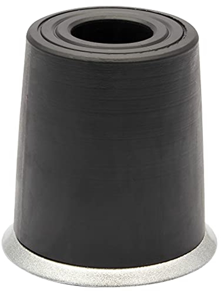 Vloer- en muurdeurstopper met roestvrijstalen look - VULKAANO MIDI, Ø 35 mm, rubberen buffer