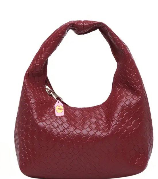 Wandler Penelope Slouch schoudertas van kalfsleer • Bordeauxrood • de Bijenkorf