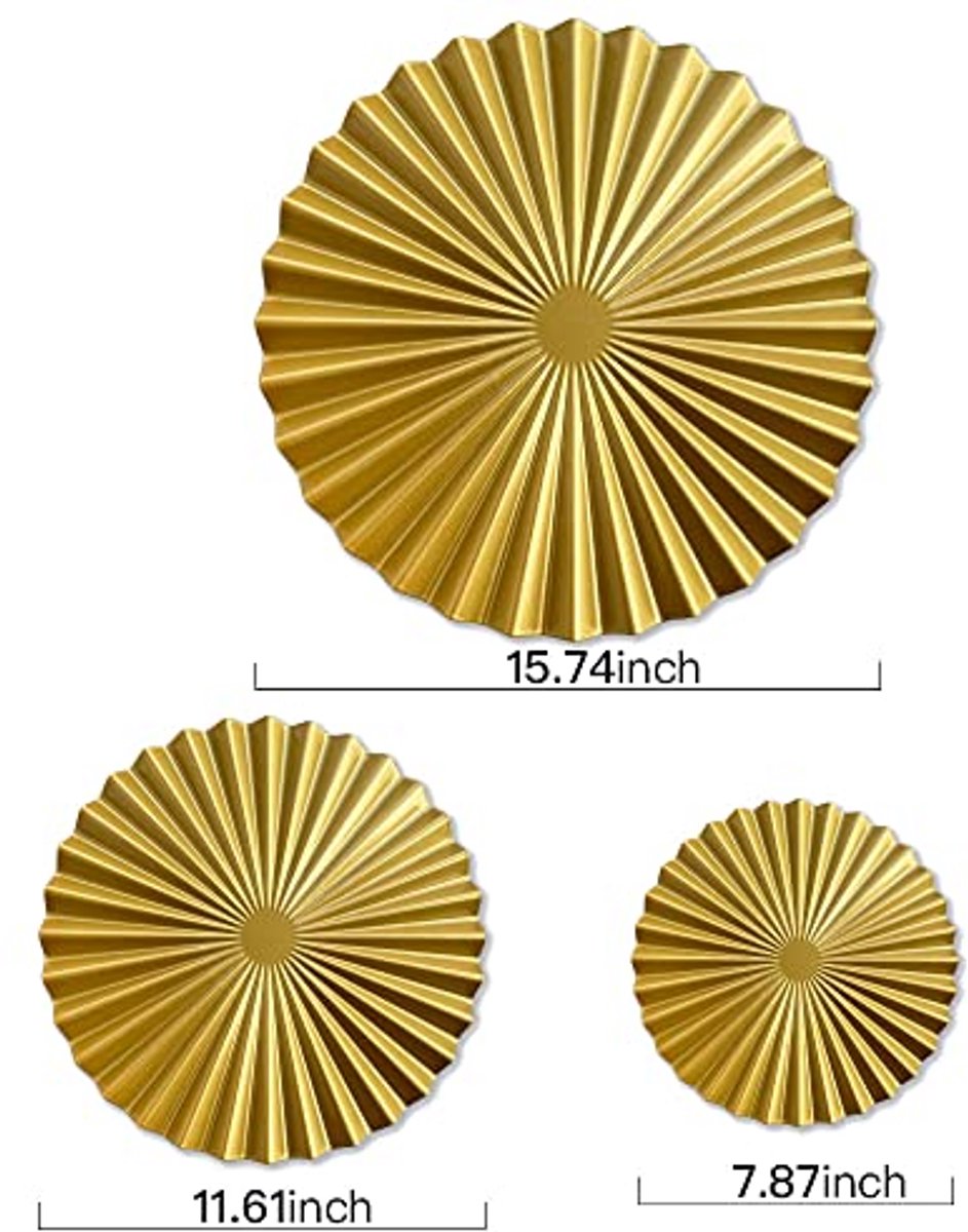 Moderne Gouden Wanddecoratie - 7 Stuks Ronde Muurhangers voor Slaapkamer en Woonkamer