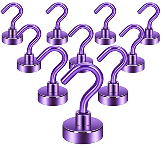 Wanmu Magneethaken, 12 stuks, extra sterke magnetische haken, stansvrij, magneethaken voor camping, kluisjes, werkplaatsinrichting, kledinghaken (meerkleurig Wanmu Magneethaken, 12 stuks, extra sterke magnetische haken, stansvrij, magneethaken voor camping, kluisjes, werkplaatsinrichting, kledinghaken (meerkleurig