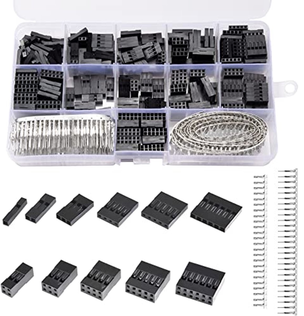 Dupont stekkerkit 620 stuks 2,54 mm aansluitingen voor kabel en printplaten
