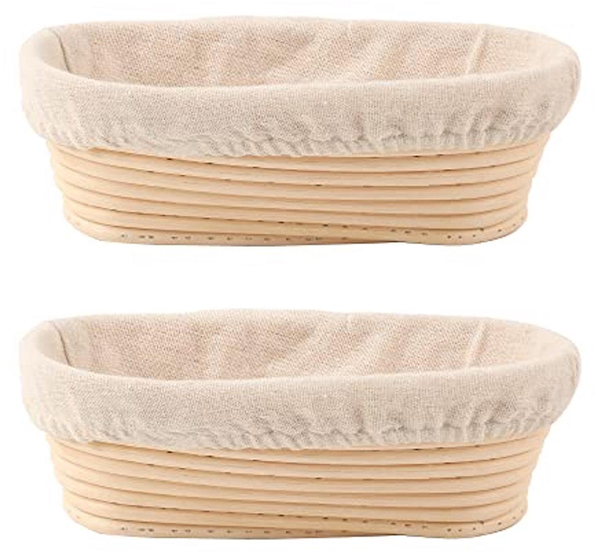 Set van 2 Ovale Banneton 10 inch Brooddeeg Mand voor Proeven en Rijzen