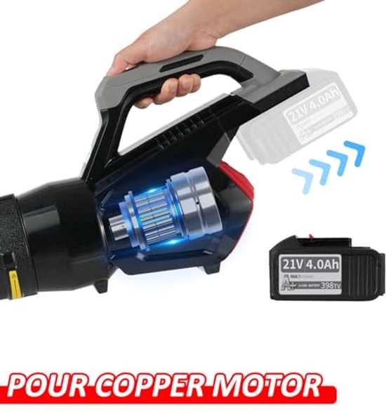 Accu-bladblazer 21V met 4,0 Ah accu en oplader voor bladeren, sneeuw en stof van Merkloos	 — afbeelding 2