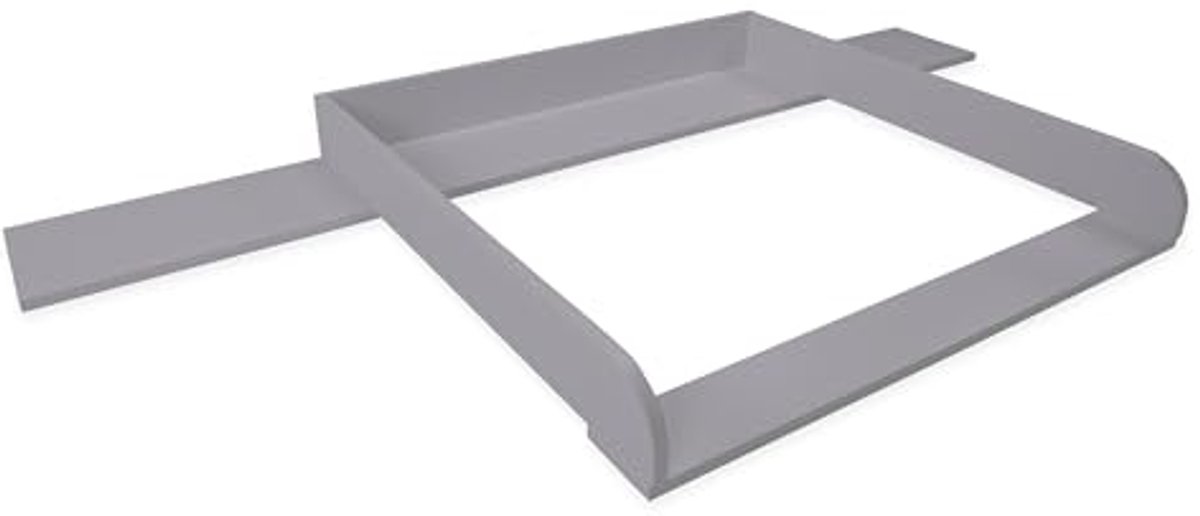 Image of Aankleedkussen voor Malm commodes - 159,5 x 78 x 10 cm - Grijs MDF-hout - Inclusief montagemateriaal