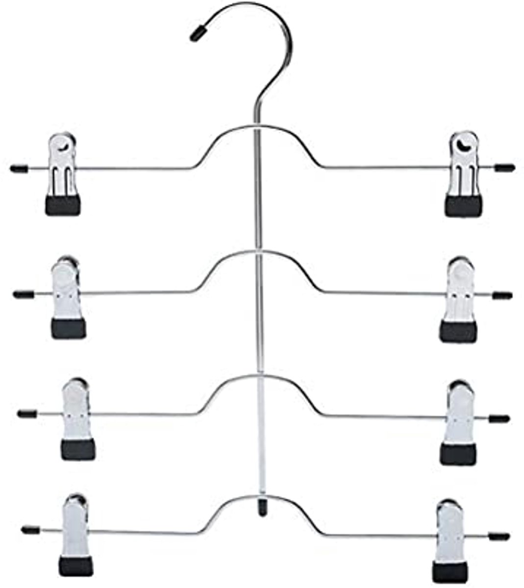 Ruimtebesparende 4-Tier Broekhangers met Clips voor Kleding