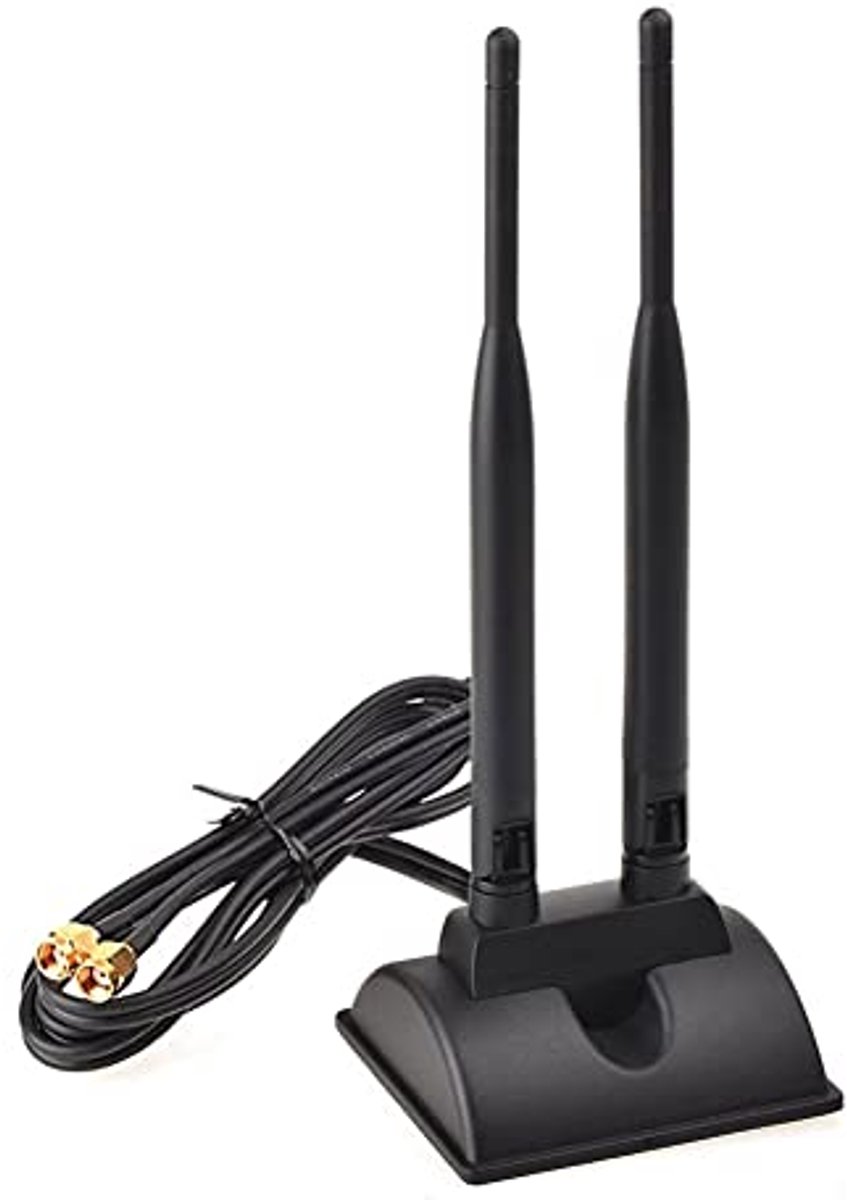 Dual-Band Wifi Antenne 2.4GHz en 5.8GHz - 6dBi Signaalversterker met Magnetische Basis en 3m Verlengkabel