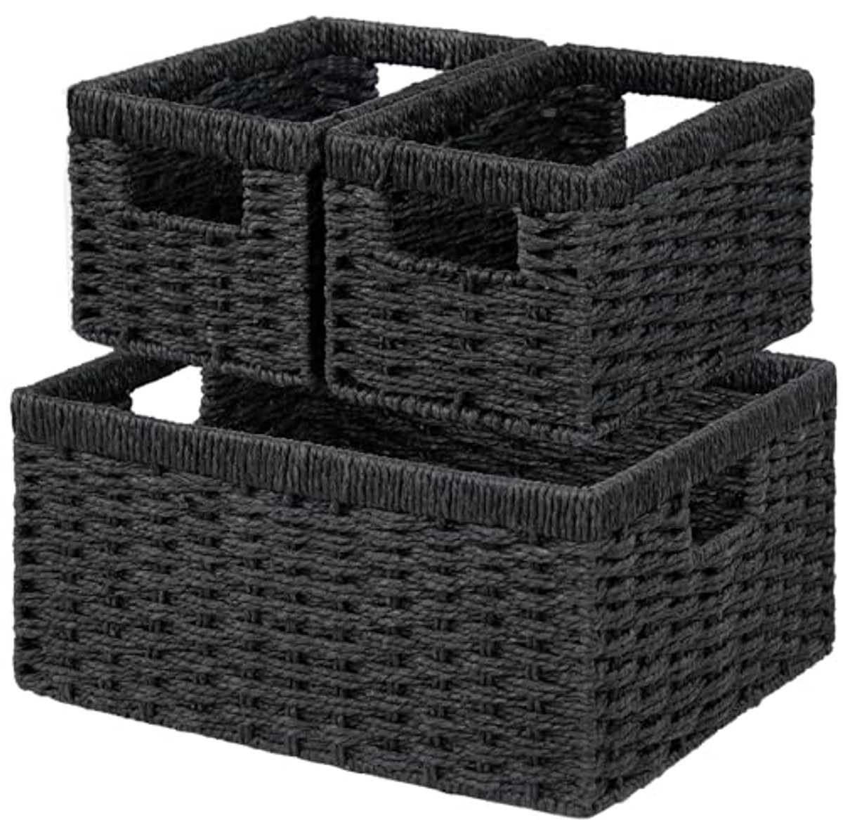 Set van 3 Handgeweven Rieten Opbergmanden voor Organisatie