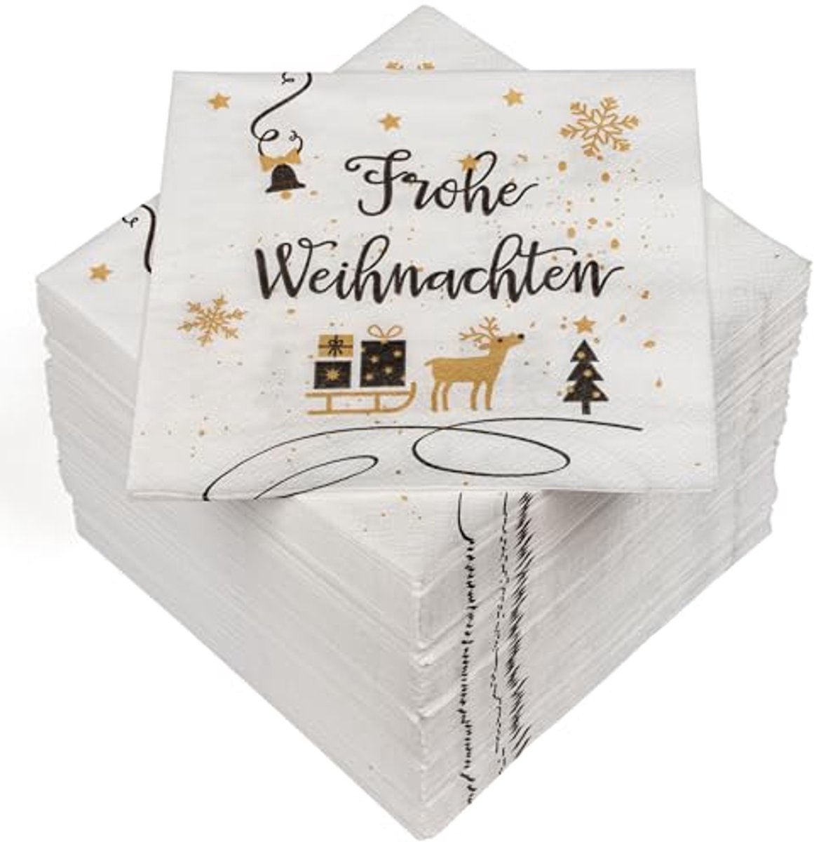 100 Vrolijke Kerstmis Servetten - 3-laags