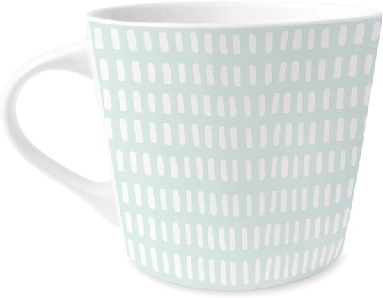 Koffiemok met echt goud - porselein - 420 ml - blauw | bol