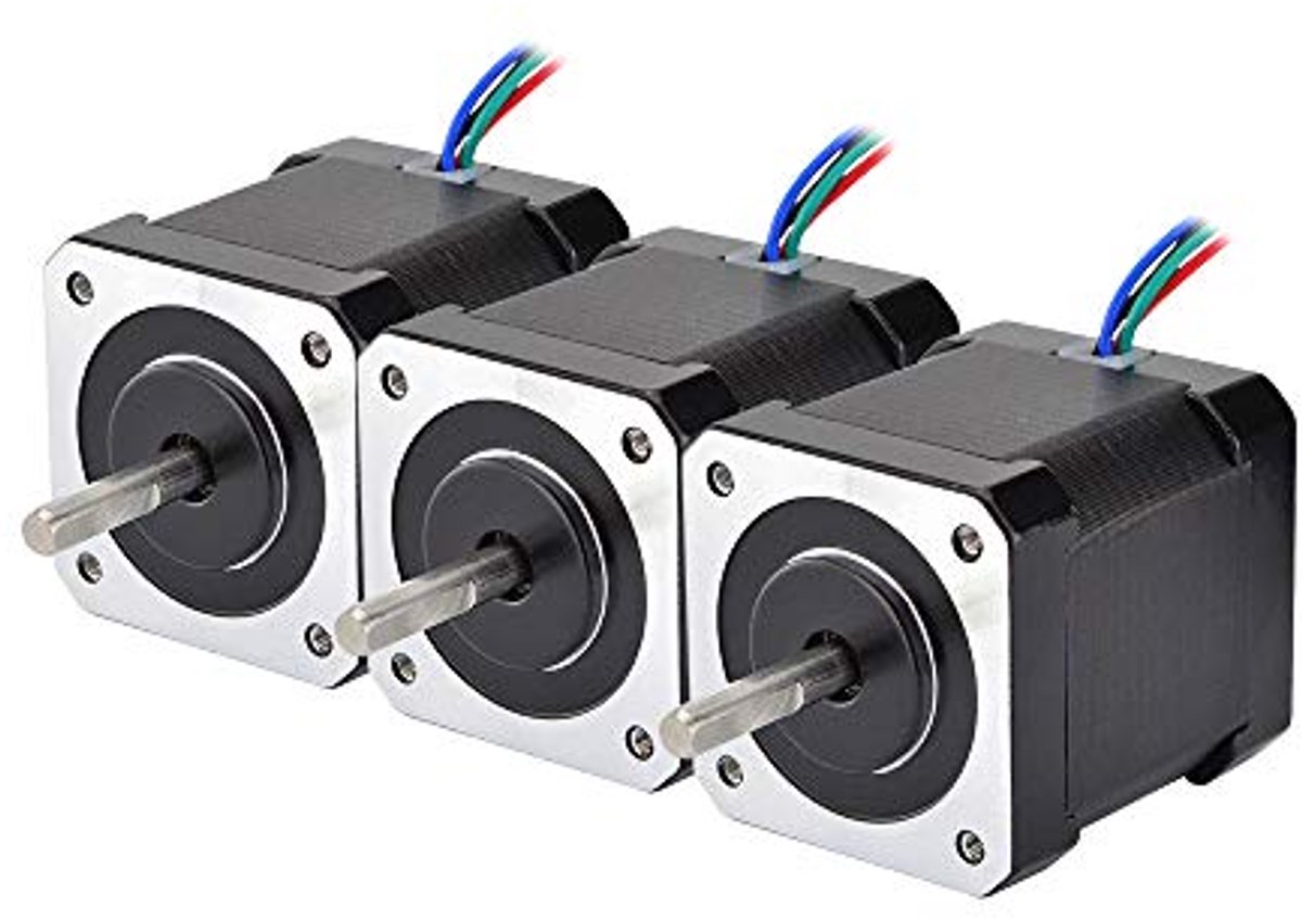 3 Stuks Nema 17 Stappenmotor Bipolair 59 Ncm 2A met Kabel en Connector voor 3D Printer en DIY CNC