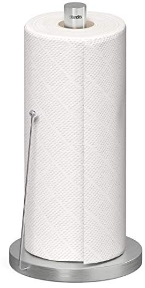Stabiele papierrolhouder van roestvrij staal met antislip basis - Modern design