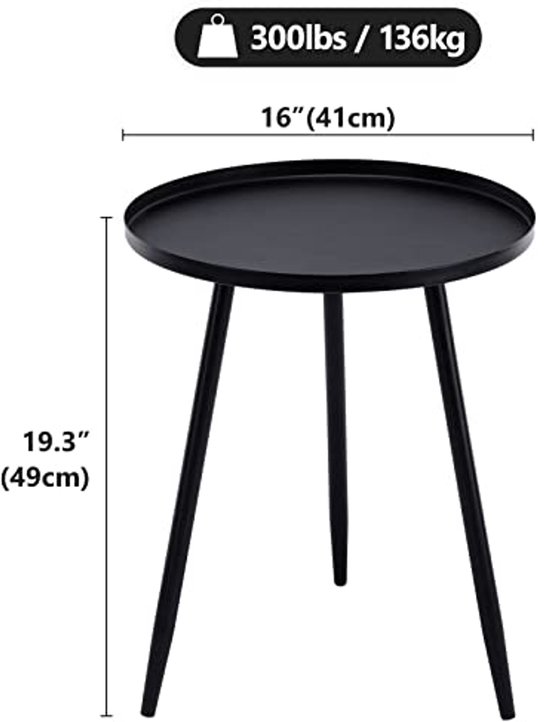 MISOU Salontafel - Bijzettafel - Set van 2 - Tafeltje - Organisch - Driehoekig - Zwart - Hout - Bijzettafeltjes woonkamer - Koffietafel - GEORGINA - MISOU