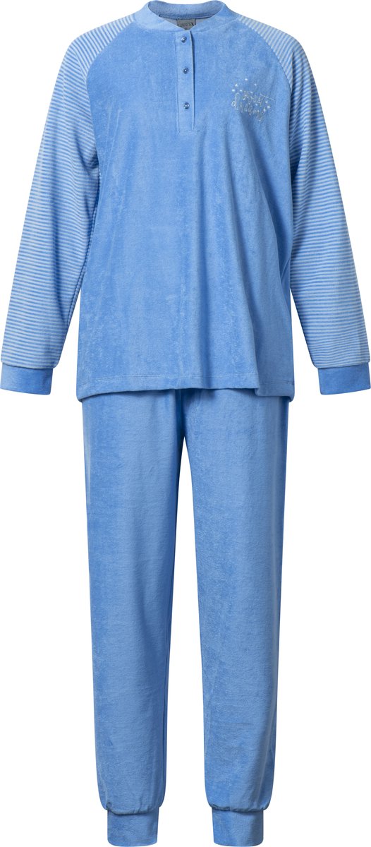 Lunatex winter pyjama 124253 - warm badstof - blauw