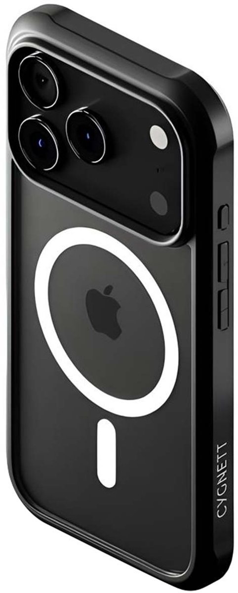 Cygnett, Volledig Hoesje Geschikt voor Apple iPhone 17 Pro MagTitan MagSafe met 9H Schermbescherming, Transparant zwart
