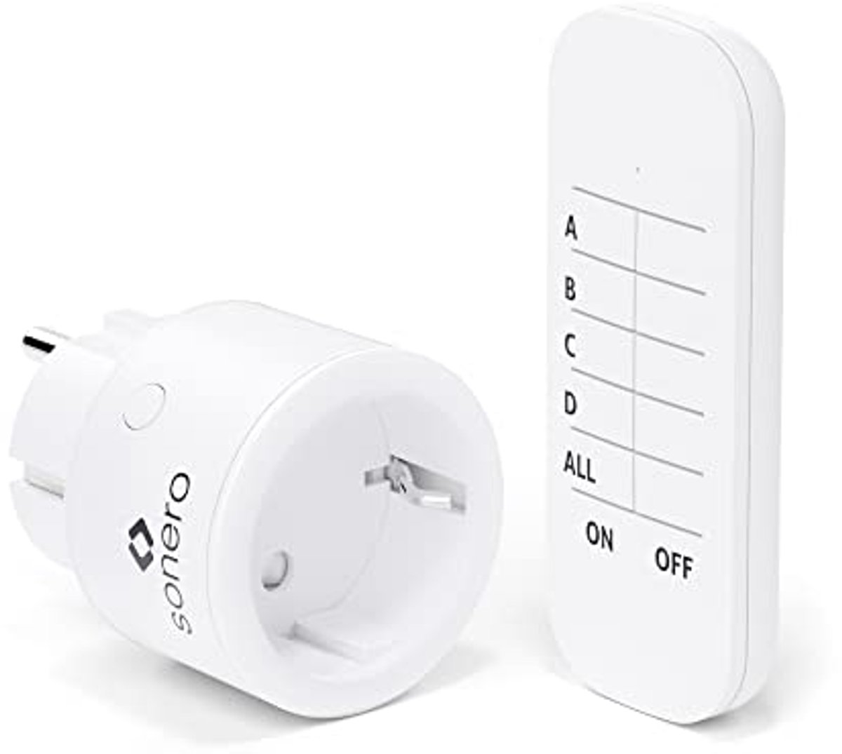 Draadloze stopcontactenset 2300 Watt met afstandsbediening - 30m bereik, compact en wit