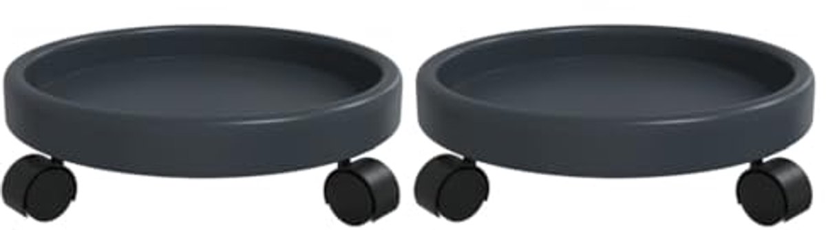 Planttrolleys met wielen Ø34 cm - Set van 2 - 35 kg