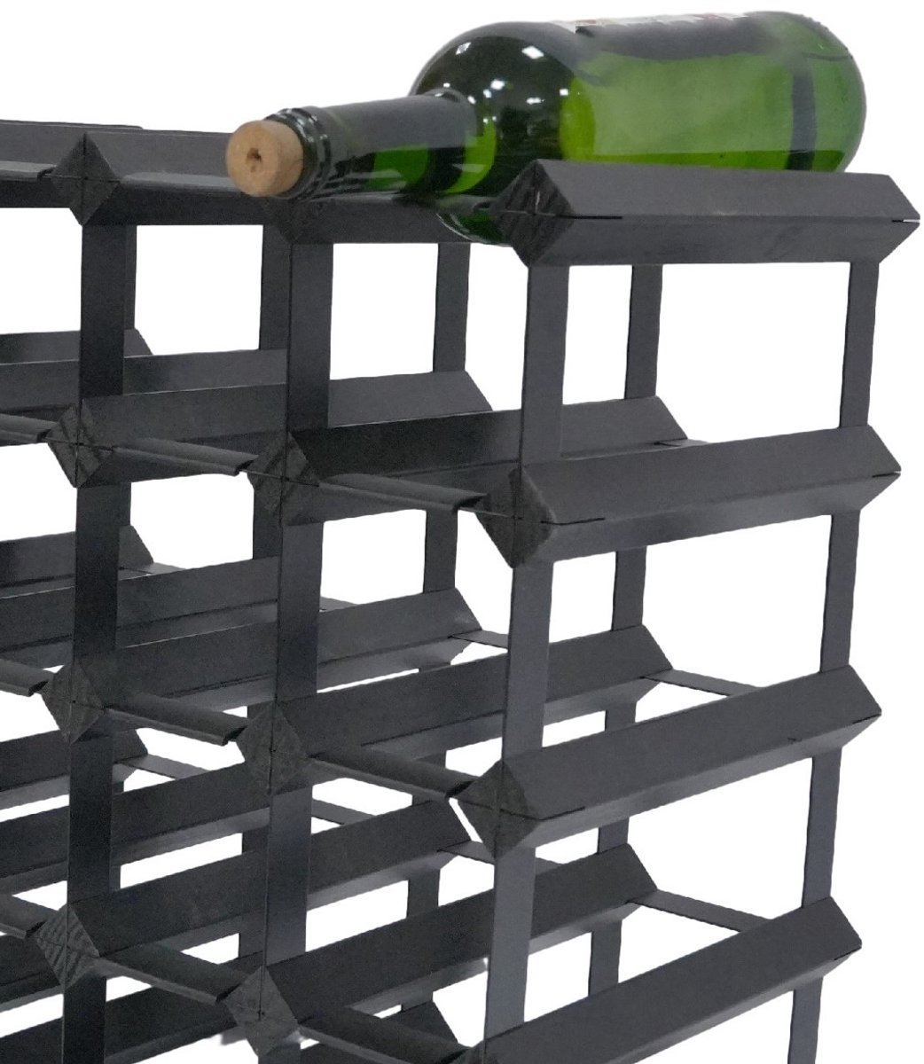 Vinata Trigno wijnrek - zwart - 120 flessen - wijnrekken - flessenrek - wijnrek hout metaal - wijnrek staand - wijn rek - wijnrek stapelbaar - wijnfleshouder - flessen rek
