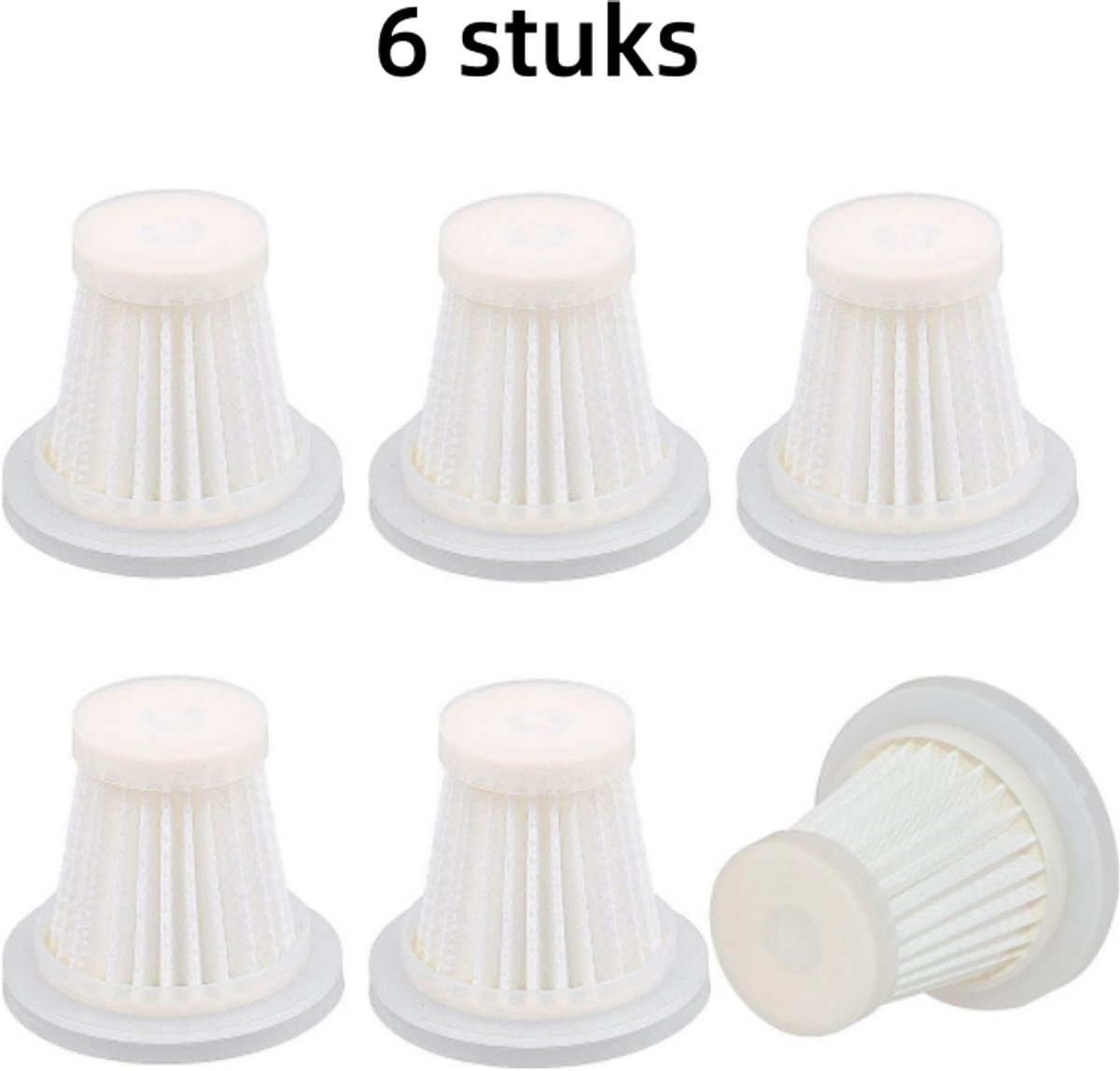 6 x Stofzuigerfilters - Krachtige stofafzuiging, geschikt voor HEPA-autostofzuigers (5,09 x 2,85 x 4,7 cm)