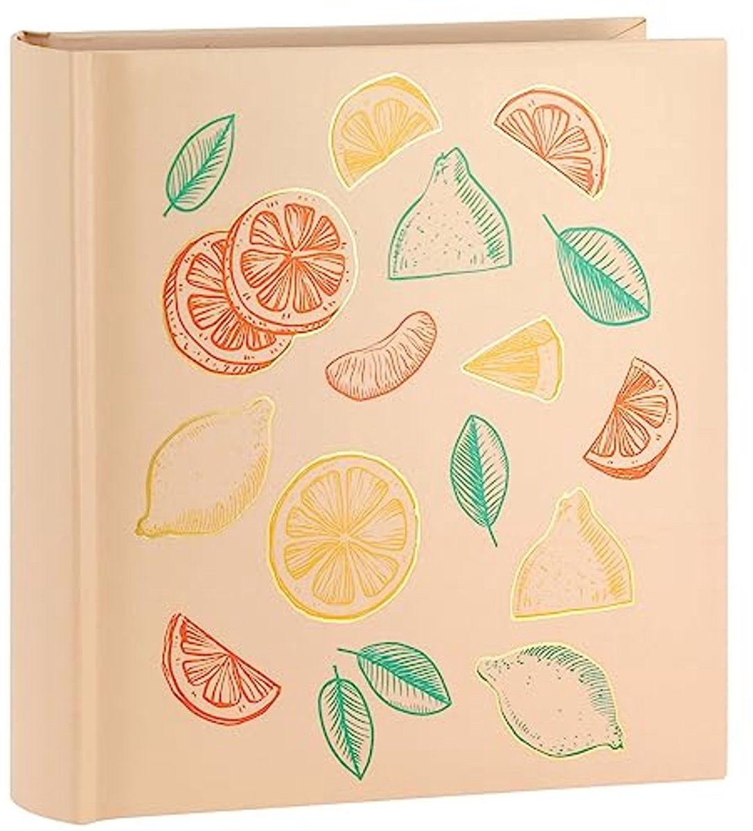 Citrus Fotoalbum met Memo Covers - 100 Witte Pagina's voor 200 Foto's - 11,5 x 15 cm - Beige