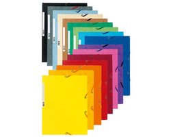 Kleurige collectiefolder met elastiek - Manila karton - 3 flappen - 400 g - A4