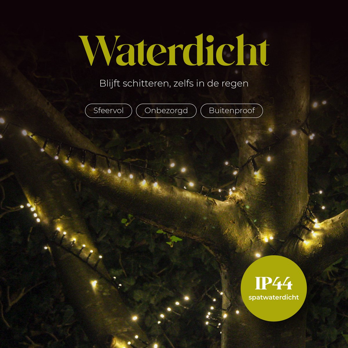 Giftmas Kerstboomverlichting - Kerstverlichting Buiten - 24M Clusterverlichting - 1200 Warm Witte LED’s - Binnen en Buiten - Warme Sfeerverlichting – foto 3