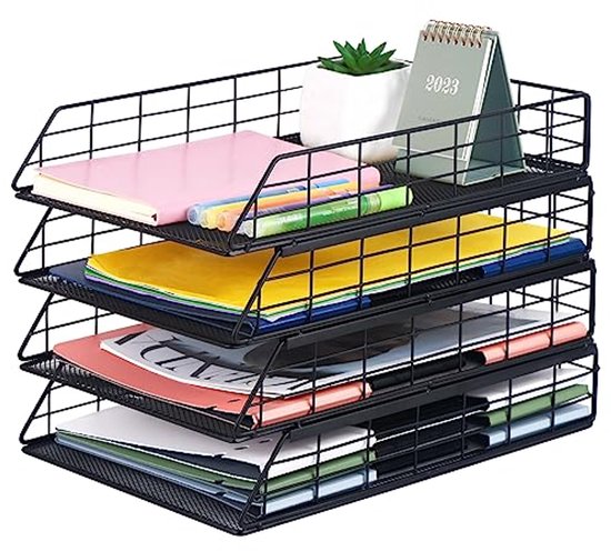 Bureau-organizer, 4-laags papieren brievenbak