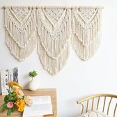Groot handgeweven Macramé wandtapijt 110 cm x 82 cm - Boho wanddecoratie voor slaapkamer en balkon