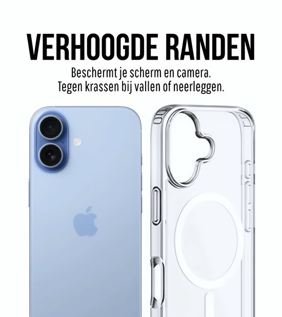 Coque CTN Transparente - Adaptée à iPhone 17 - Avec Protecteur d'écran - Compatible MagSafe - Antichoc - Coque rigide