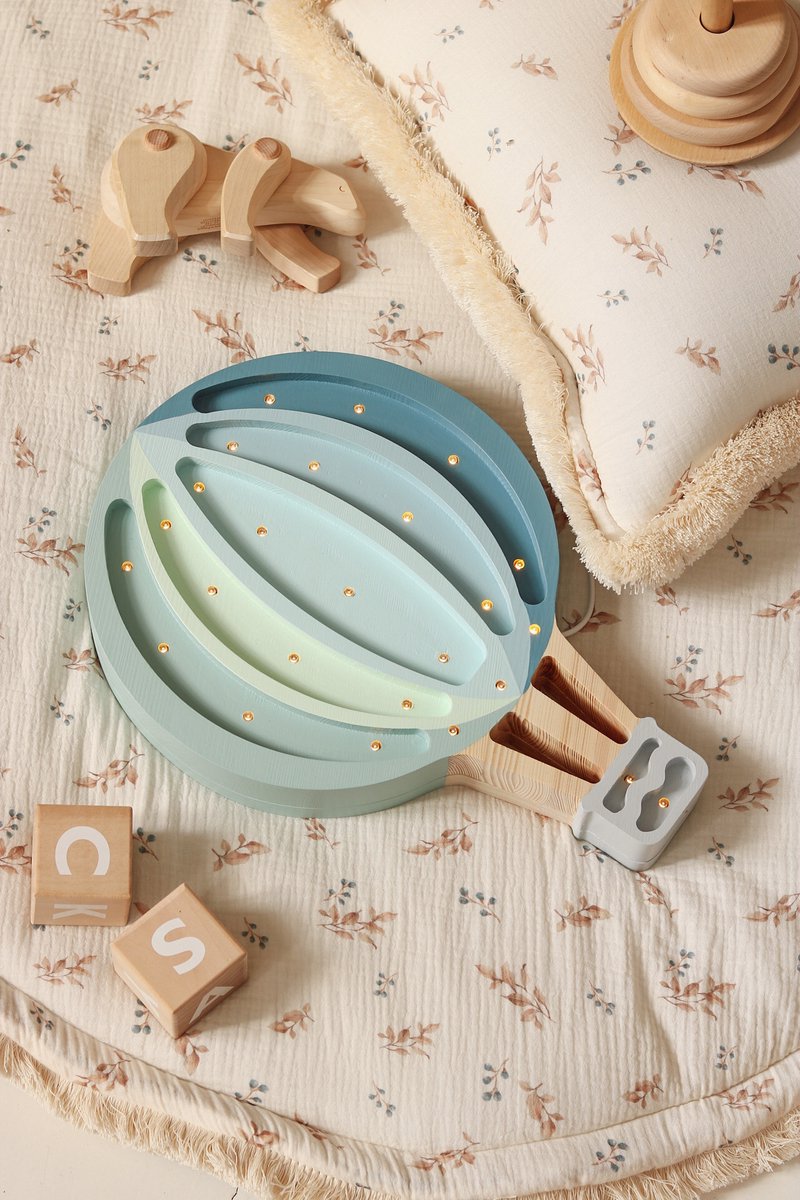 Little Lights Hot Air Balloon Lamp – Blue Rainbow kinderkamer lamp
