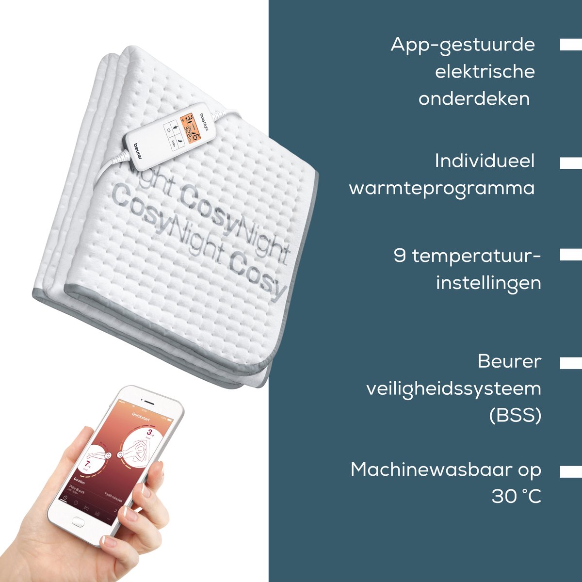 Quigg elektrische onderdeken 150 x 180 cm aanbieding bij ALDI