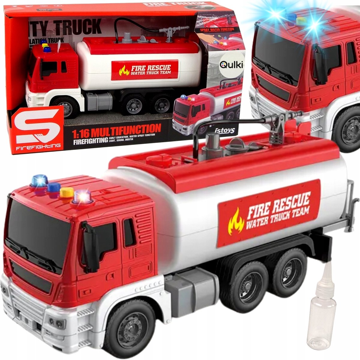 Brandweer Tankwagen met Waterstraal, Licht & Geluid - 3 Jaar+