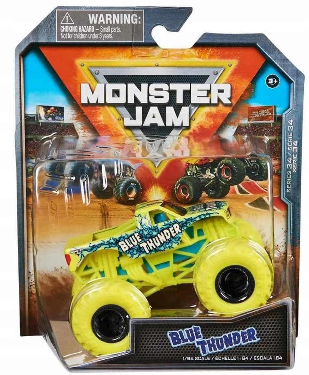 Monster Jam Blue Thunder 1:64 Die-Cast Truck - Metalen Speelgoedauto