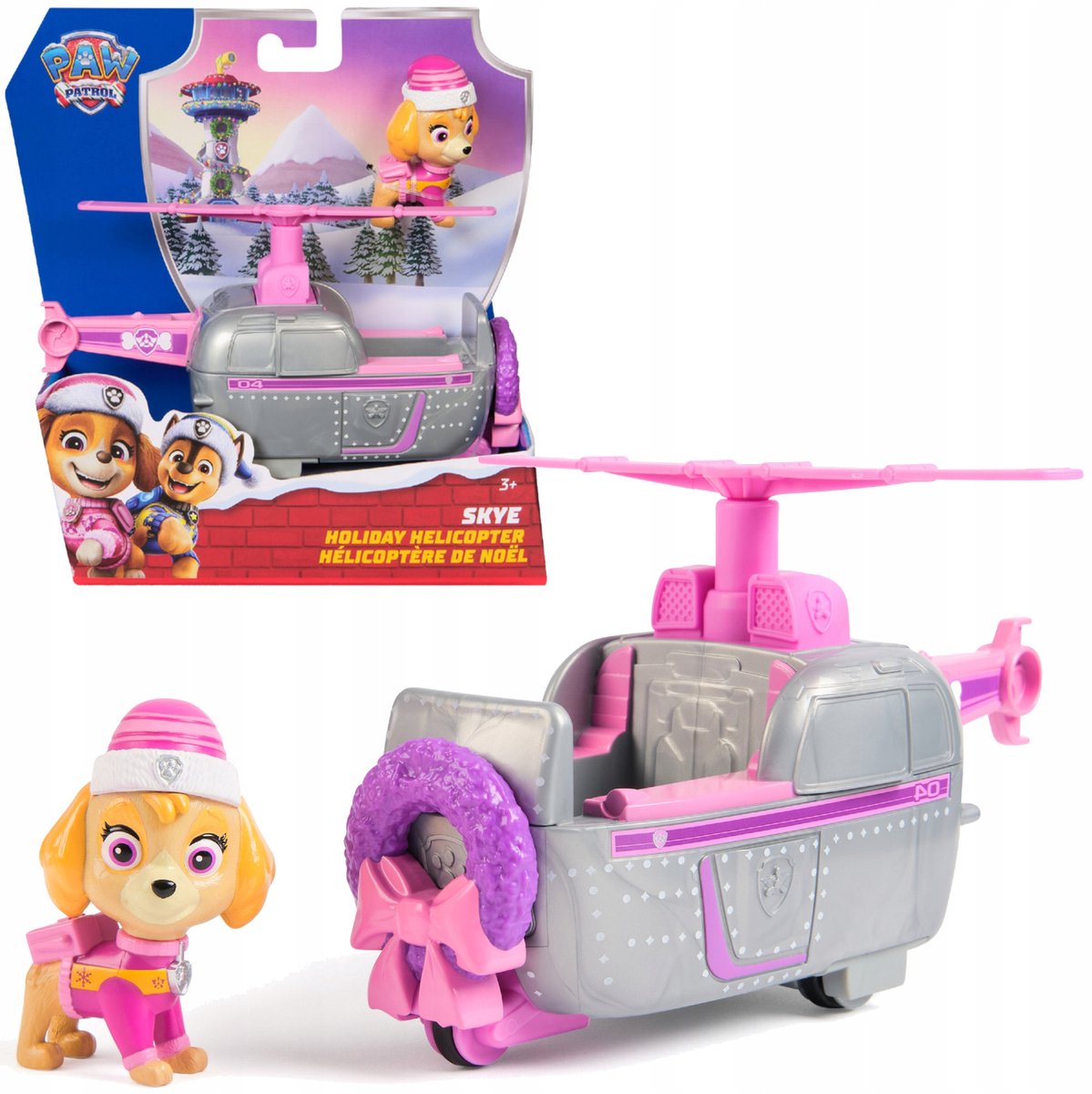 Paw Patrol Skye Helikopterspeelgoed met figuur - Kersteditie