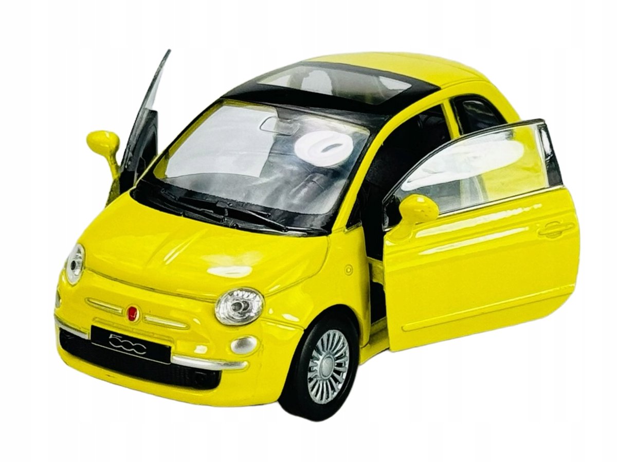 Welly Fiat 500 geel metaal 1:34 modelauto 43605 Nieuw