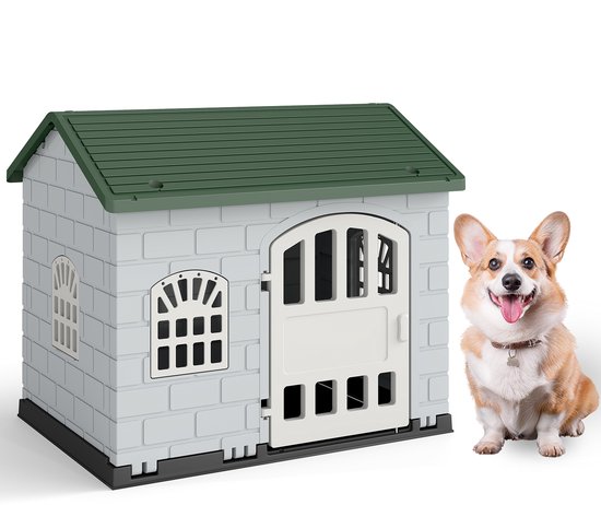 COSTWAY Hondenhut Outdoor, Kattenhuis voor buiten, winterbestendig COSTWAY Hondenhut Outdoor, Kattenhuis voor buiten, winterbestendig