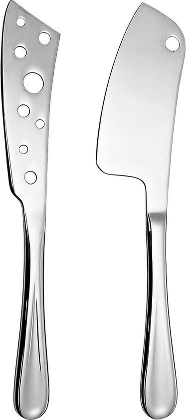 Set de 2 Couteaux à fromage TTLUOKER® - Pour fromages à pâte dure et molle comme le parmesan et le brie - En acier inoxydable poli avec revêtement antiadhésif - Compatible lave-vaisselle