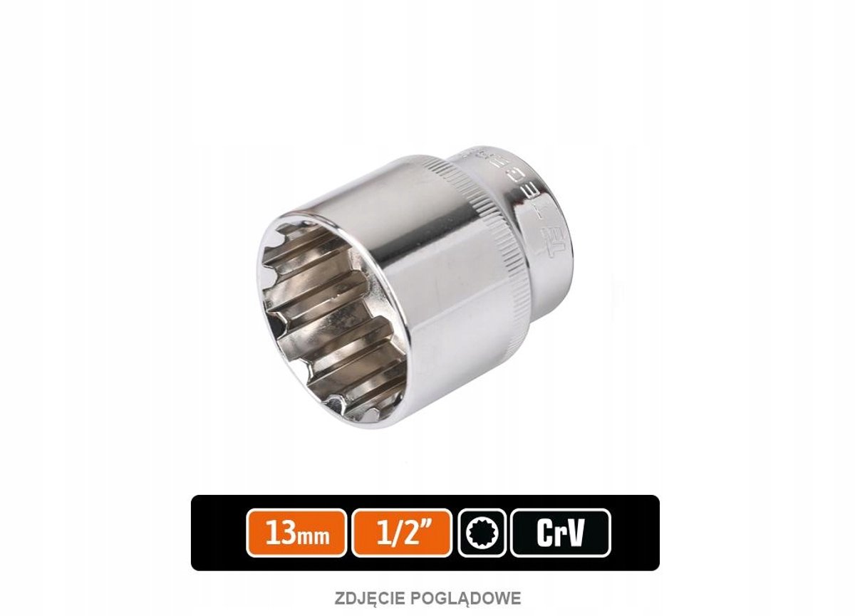 Teger Spline Dop 13mm 1/2" - CRV Kwaliteit