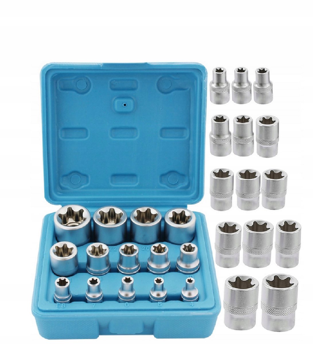 14-delige Torx elektrische dopsleutelset (E4-E24) - CrV-staal