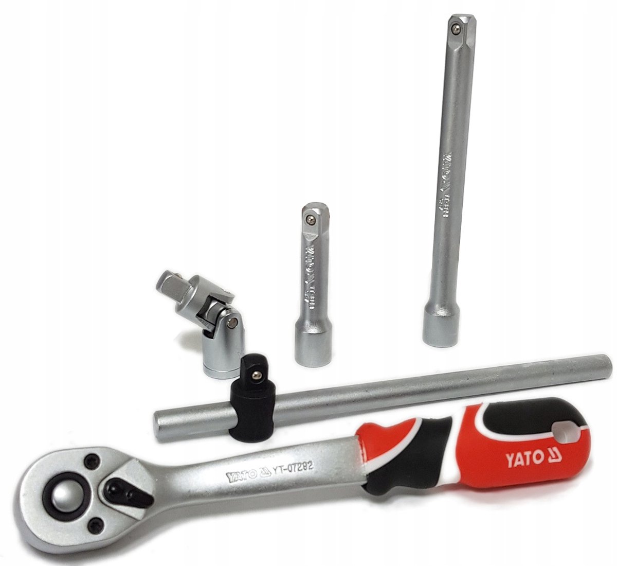 Yato 3/8" Gereedschapset: Ratel, Verlengstukken, Cardan, T-greep - 5 Delig