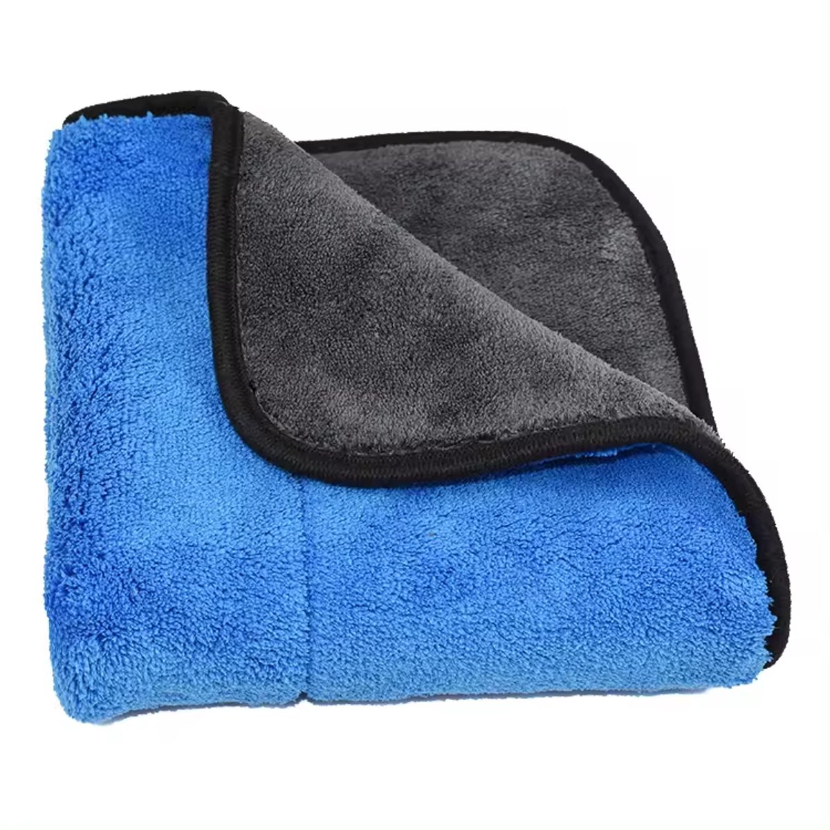 Auto droogdoek – Microvezel poetsdoek – Sneldrogend - Sterk absorberend - Zacht voor de lak - 40x40 cm - Grijs/blauw – Jonyx