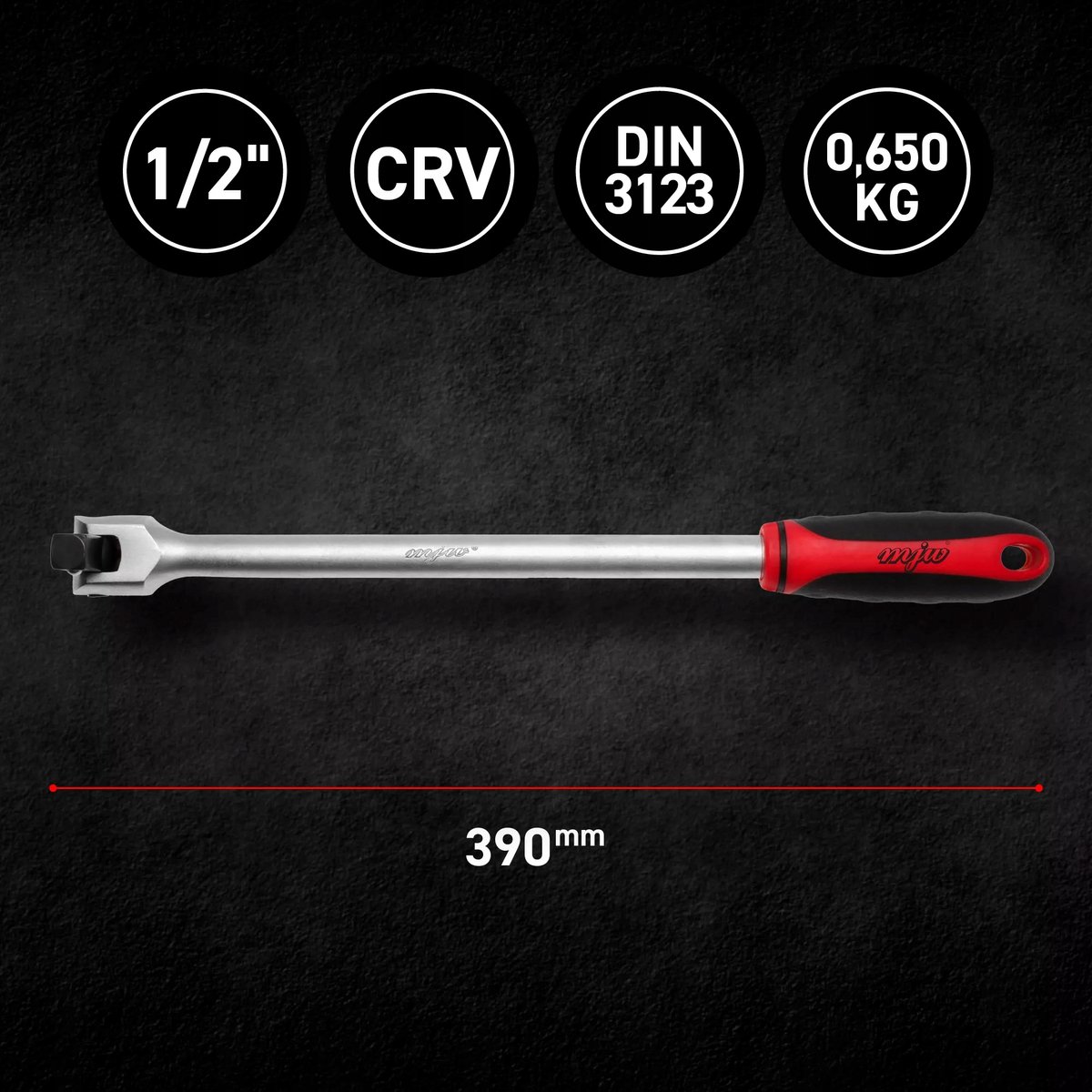 MJW 1/2" Kardanratel - 400 mm - Chroom-Vanadium