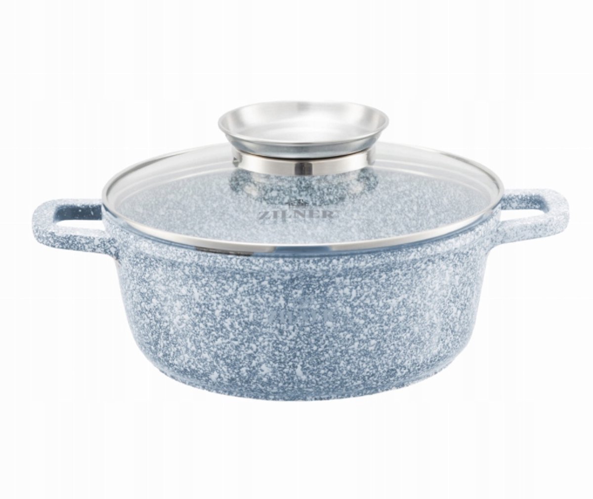 Marmite 20cm met Deksel - Aluminium, Marmer Coating, Inductie