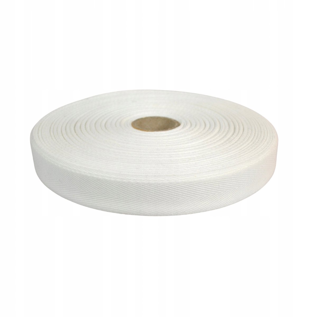 Ariadna Katoenen Tasselband Visgraat 15mm Wit - 50m Rol