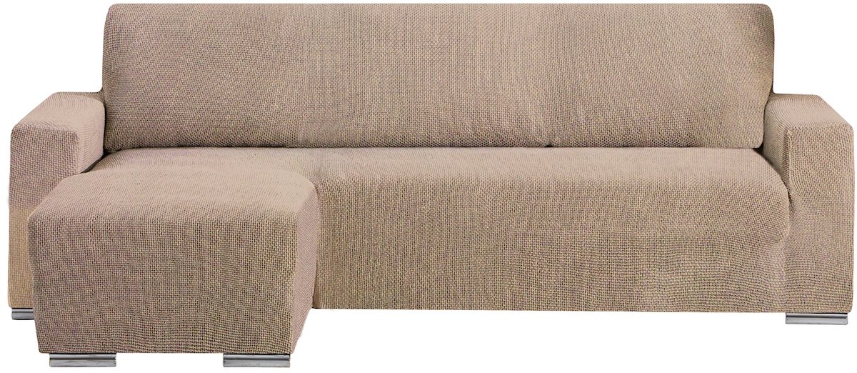 MILAN hoes hoekbank met korte poef - Beige