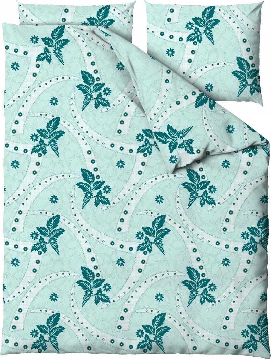 ZARATEX Katoenen Dekbedovertrekset 220x200 cm Groen Bloemen