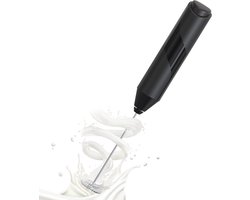 Elektrische Melkopschuimer - melkopschuimer - melkopschuimer elektrisch - Melkklopper - Zwart - RVS - Draagbaar - Aangedreven voor Cappuccino, Matcha, Schuimkoffie
